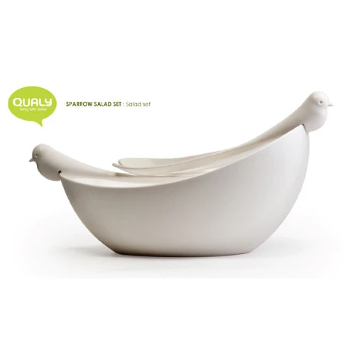 Салатник с ложками sparrow, белый