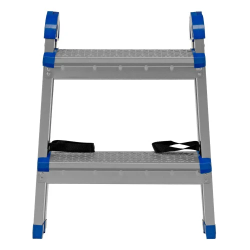 Стремянка двухсторонняя 2 ступени, сталь профиль, стальные ступени, Сибртех