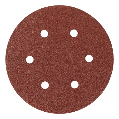 Круг абразивный на ворсовой подложке под "липучку", перфорированный, P 80, 150 мм, 5 шт Matrix