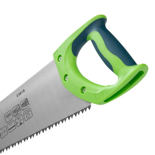 Ножовка по дереву "Зубец", 500 мм, шаг зуба 7 мм, каленый зуб 2D, двухкомпонентная рукоятка Сибртех