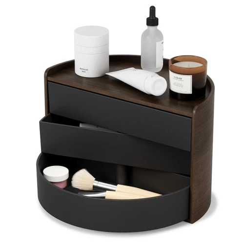 Шкатулка moona, черная/орех