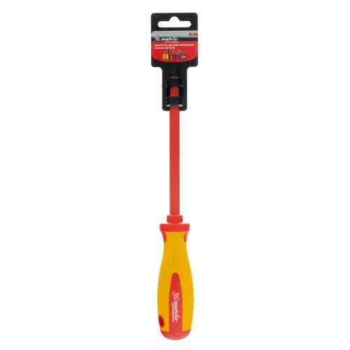 Отвертка Insulated, SL6.5 x 150 мм, CrMo, до 1000 В, двухкомпонентная рукоятка Matrix Professional