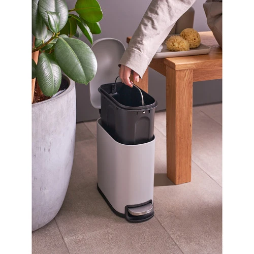 Ведро мусорное с педалью, светло-серое, 5 л