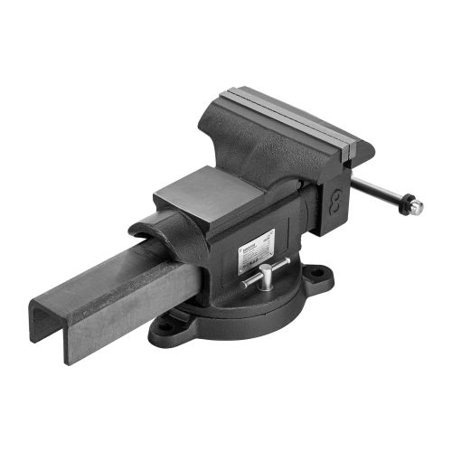 Тиски слесарные BVH-200, 200 мм, поворотные, стальная направляющая, с наковальней //Denzel