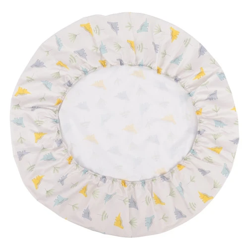 Простыня круглая на резинке из сатина с принтом dinosauria world из коллекции tiny world, 75х75х20см