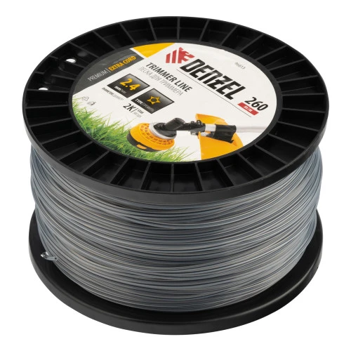 Леска для триммера двухкомпонентная звезда, 2,4мм х 260м, на DIN катушке EXTRA CORD Denzel