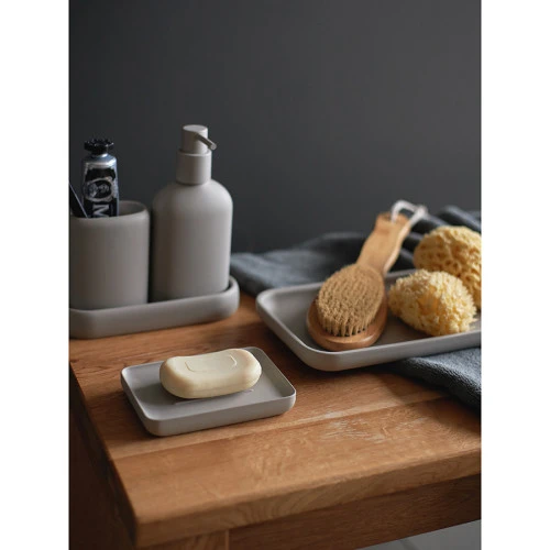 Мыльница slim, светло-серая