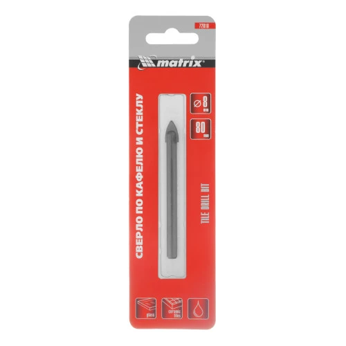 Сверло по керамической плитке, 8 мм, цилиндрический хвостовик Matrix