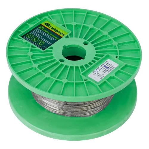 Трос металлополимерный прозрачный ПР-2.0, толщина 2.0 мм, катушка 200 метров Сибртех