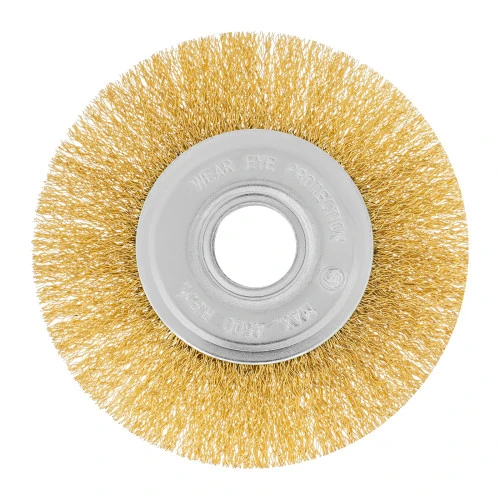 Щетка для УШМ, 125 мм, посадка 22.2 мм, плоская, латунированная витая проволока Matrix