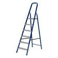 Стремянка, 6 ступеней, стальной профиль, алюминиевые ступени Сибртех