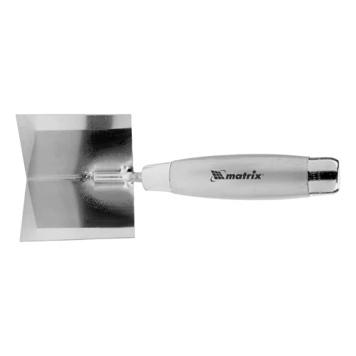 Мастерок из нержавеющей стали, 80 х 60 х 60 мм, для внутренних углов, деревянная ручка Matrix