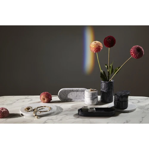 Блюдо сервировочное marm, D20 см, белый мрамор