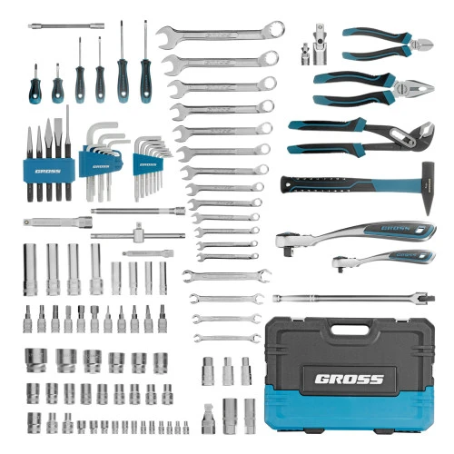 Набор инструментов, 1/4", 1/2", CrV, 120 зубьев, 115 предметов Gross