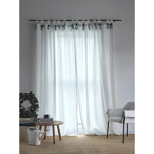 Штора из муслина с декором синего цвета из коллекции essential, 150х290 см