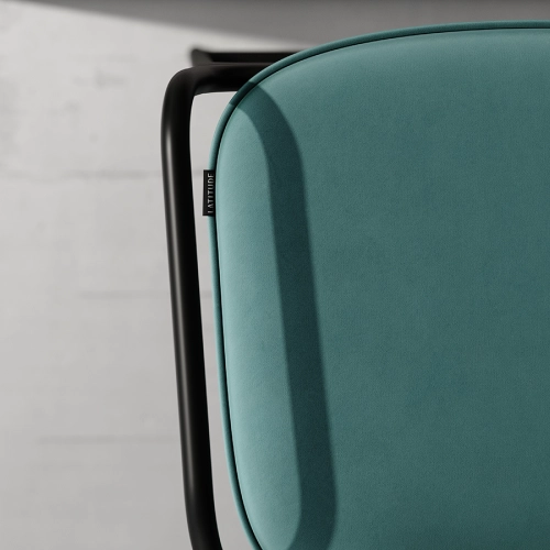 Стул барный ror, 2 frame, велюр, черный/зеленый