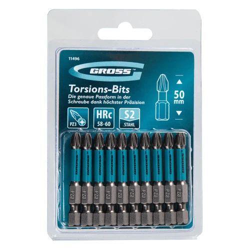 Бита торсионная PZ3 x 50 мм, для ударных шуруповертов, 10 шт. Gross