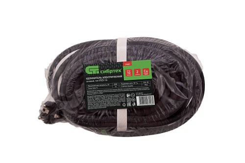 Удлинитель силовой 10 м, 16 А, тип УХз16, КГ 3 x 1.5 мм, 1 розетка, Сибртех