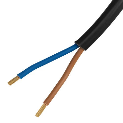 Шнур сетевой Energy Series, ПВС, 1,5 м, 2 x 1,5 мм, с неразборной вилкой, черный, Denzel