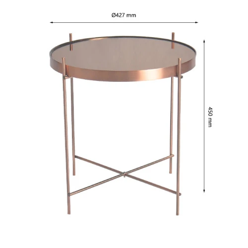 Столик josen, D43 см, розовый/медный