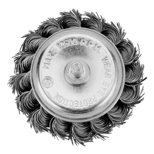 Щетка для дрели, 75 мм, "чашка" со шпилькой, крученая металлическая проволока Matrix