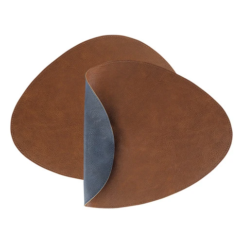 Набор из 2-х двухсторонних сервировочных салфеток drop, 33х41 см, синий/коричневый