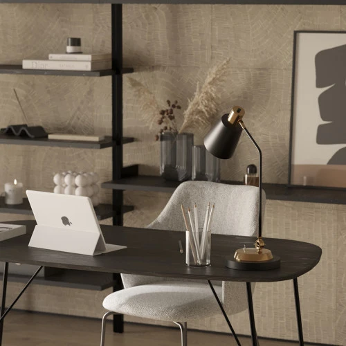 Лампа настольная pilwy, D21х65 см, золотистая/черная