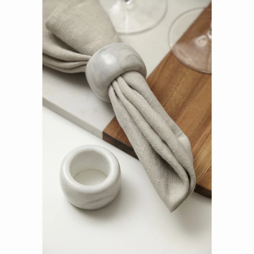 Набор колец для салфеток marm, D5 см, белый мрамор, 2 шт.