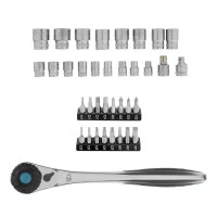 Набор торцевых головок, трещотка 120 зубьев, 1/2", CrV, 36 предметов Gross