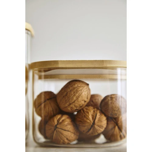 Банка для хранения квадратная glass bamboo,1 л