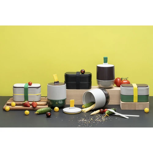 Ланч-бокс meals, 800 мл, темно-сливовый/светло-серый