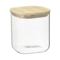 Банка для хранения квадратная glass bamboo, 1,5 л