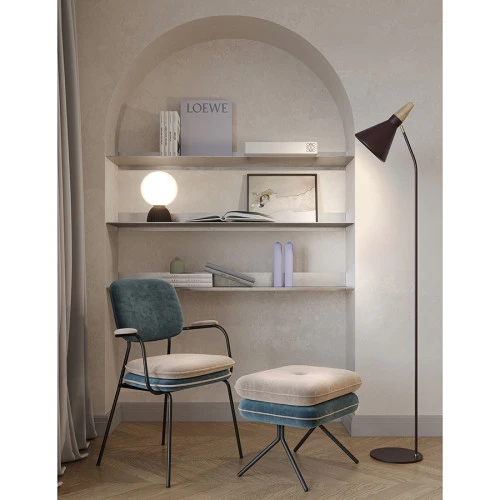 Стул с подлокотниками pea, велюр, сине-зеленый/бежевый