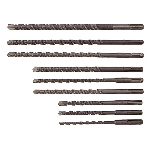 Набор буров по бетону, 6-8-10 х 160, 8-10-12 х 210, 10-12-14 х 260 мм, зубила 4 шт, SDS Plus Matrix