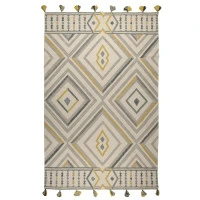 Ковер из хлопка с контрастным узором и кисточками из коллекции ethnic, 200х300 см