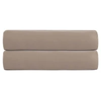 Простыня на резинке из сатина светло-коричневого цвета из коллекции essential, 180х200х30 см