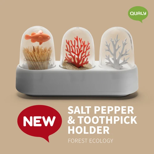 Набор емкостей для соли, перца, зубочисток с подставкой ocean ecology