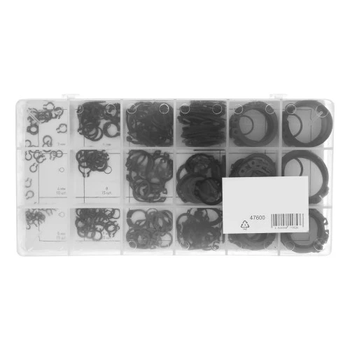 Набор стопорных колец, D 3-32 мм, 300 предметов Сибртех