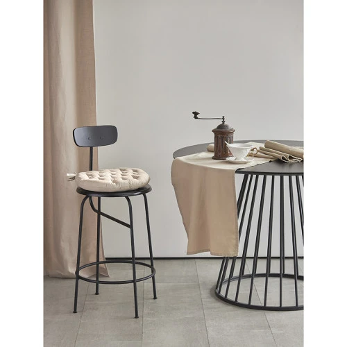 Подушка на стул круглая из хлопка бежевого цвета из коллекции essential, 35 см