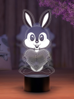 3D светильник  Светильник "Зайчик "Люблю тебя""
