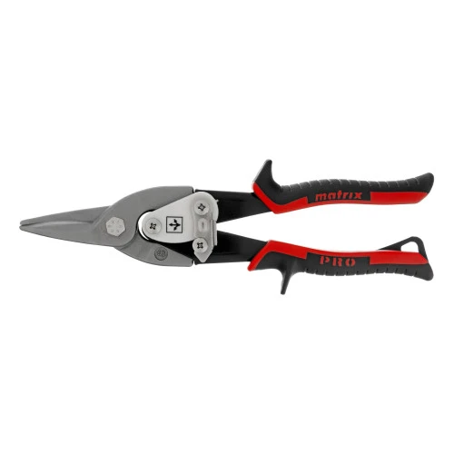 Ножницы по металлу, 250 мм, прямой рез, сталь CRMO, двухкомпонентные рукоятки, PRO Matrix