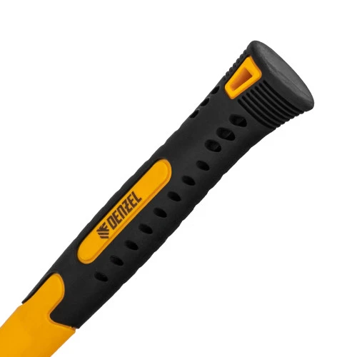 Киянка резиновая, 16 oz, черно-белая резина, фибергласовая рукоятка Denzel