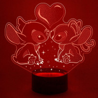 3D светильник  Стич и Ангел