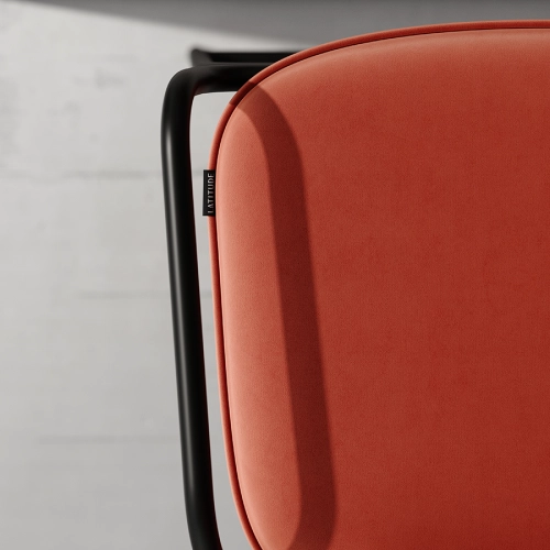 Стул полубарный ror, round, велюр, черный/темно-красный