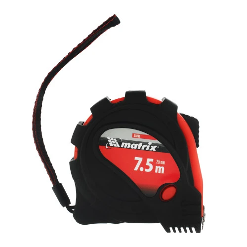 Рулетка Status Magnet 3 fixations,7,5 м х 25 мм,обрезиненный корпус,зацеп с магнитом Matrix