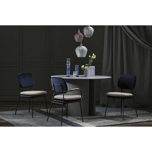 Стул pea, велюр, темно-синий/бежевый