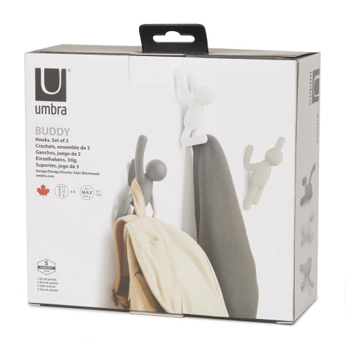 Набор крючков buddy серый, 3 шт.