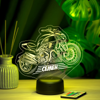 3D светильник  Светильник "Байк с именем Семен"