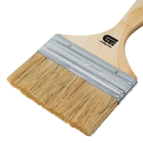 Кисть плоская 100 мм, натуральная щетина, деревянная ручка Сибртех