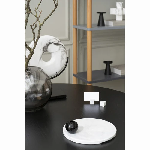 Блюдо сервировочное marm, D30 см, белый мрамор